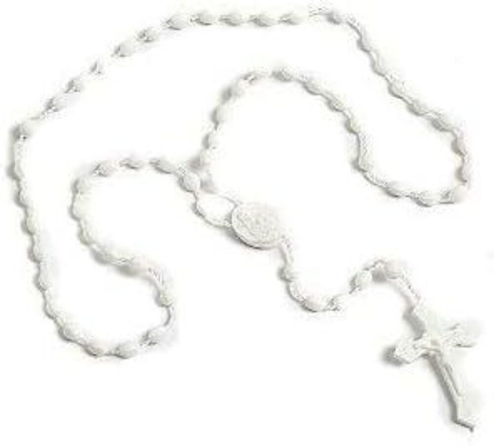 7585 Package of 100 Rosaries Made of Plastic and Nylon Cord with Round